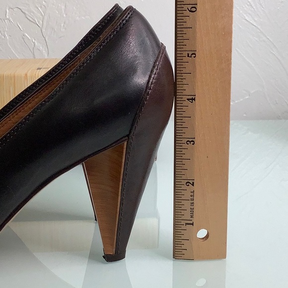 Fossil Allison Leather Peep toe wood heels platform size 8 EUC - Picture 14 of 16